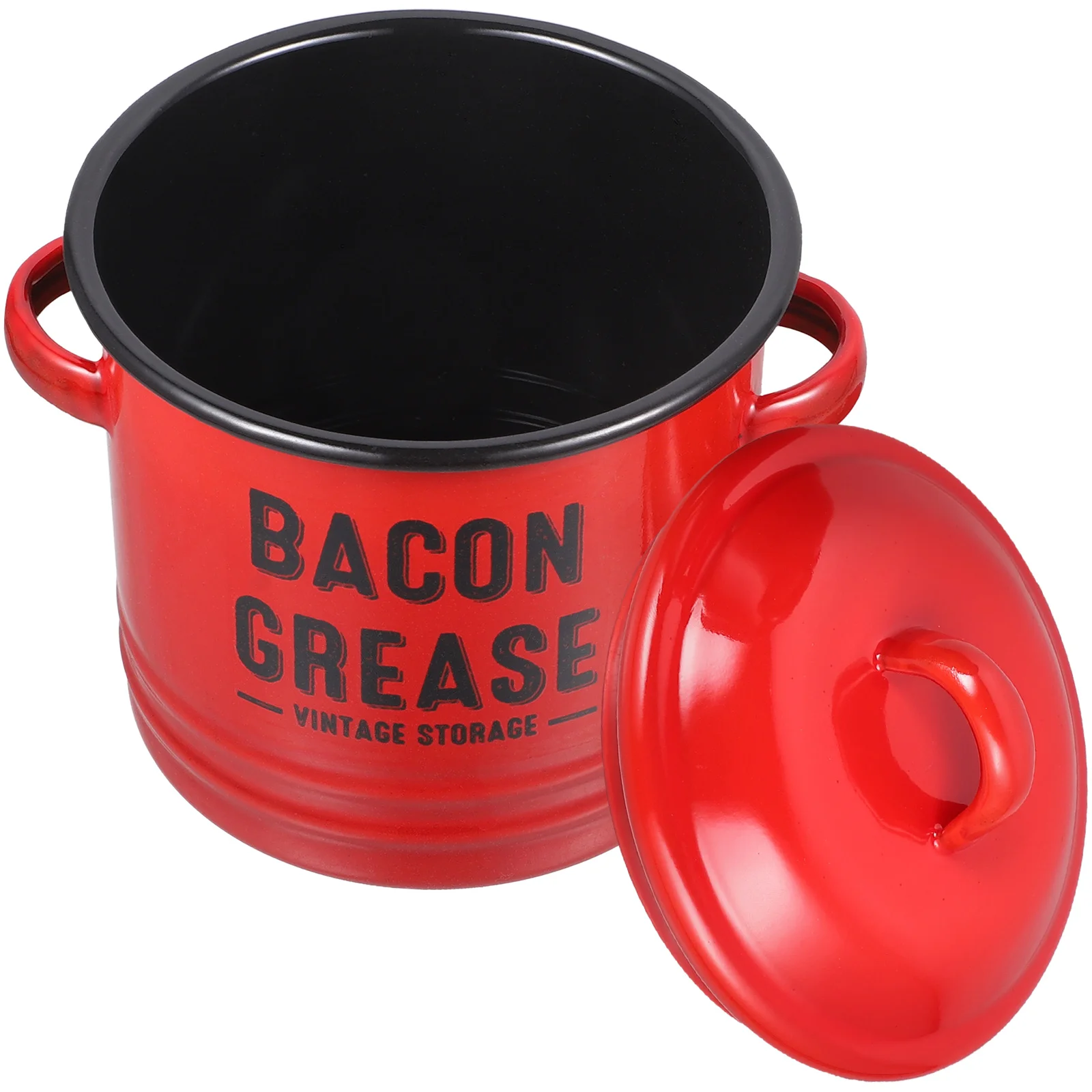 

Kitchen Counter Storage Container Lard Can Glass Casserole Dish Lid Enamel Pans