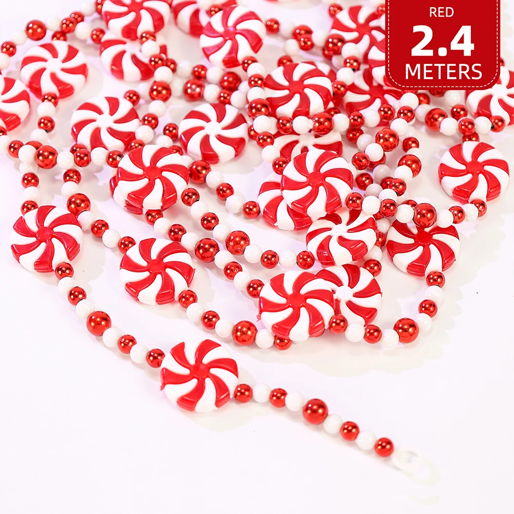 

Рождественская гирлянда из конфет 2,4 м Peppermint Red Green
