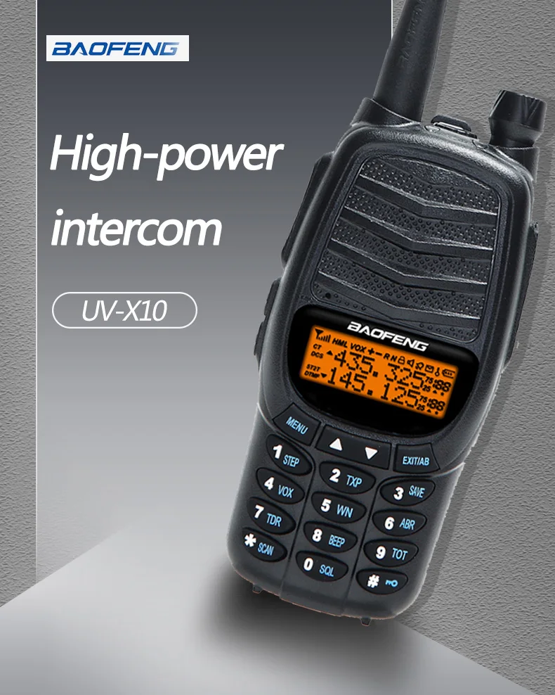 2PCS BAOFENG UV-X10 10W Powerful Dual PTT Dual Band VHF/UHF USB Charging Ham 2 Way Radio Update UV-5R Plus Walkie Talkies