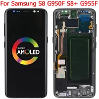 Original For Samsung Galaxy S8 Plus Display Frame Super Amoled S8 G950F G950FN G955F/DS LCD Touch Screen Repair Parts Digitizer