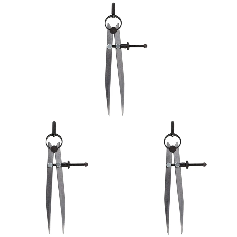 

Top Deals 3Pcs 6 Inch Adjustable Lockable Steel Divider Wing Leather Compass