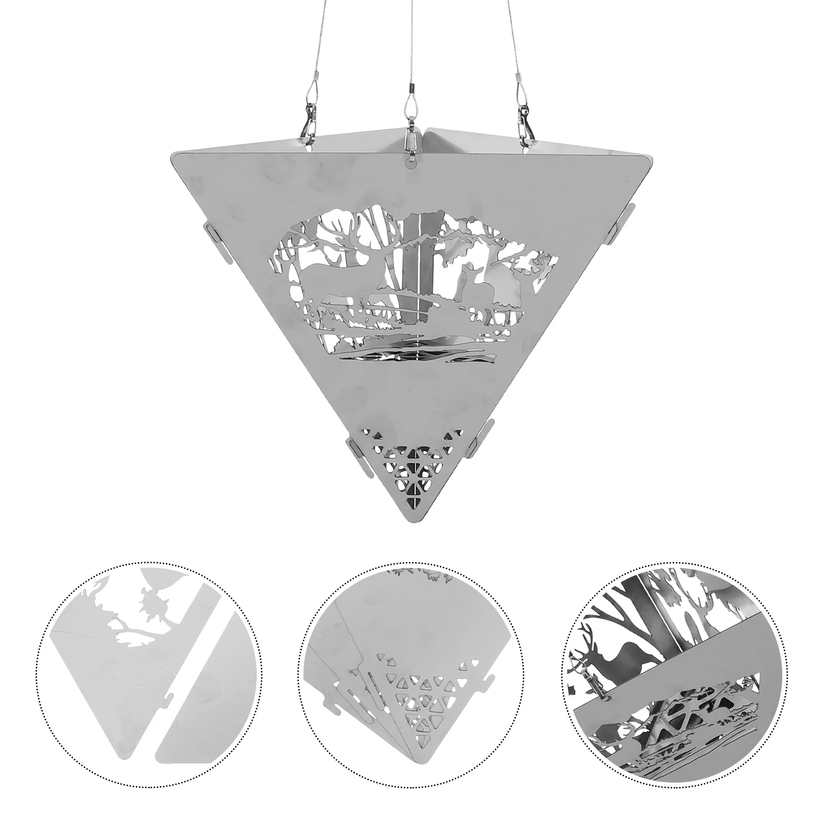 Печь для костра Компактная треугольная подвесная печь барбекю из нержавеющей