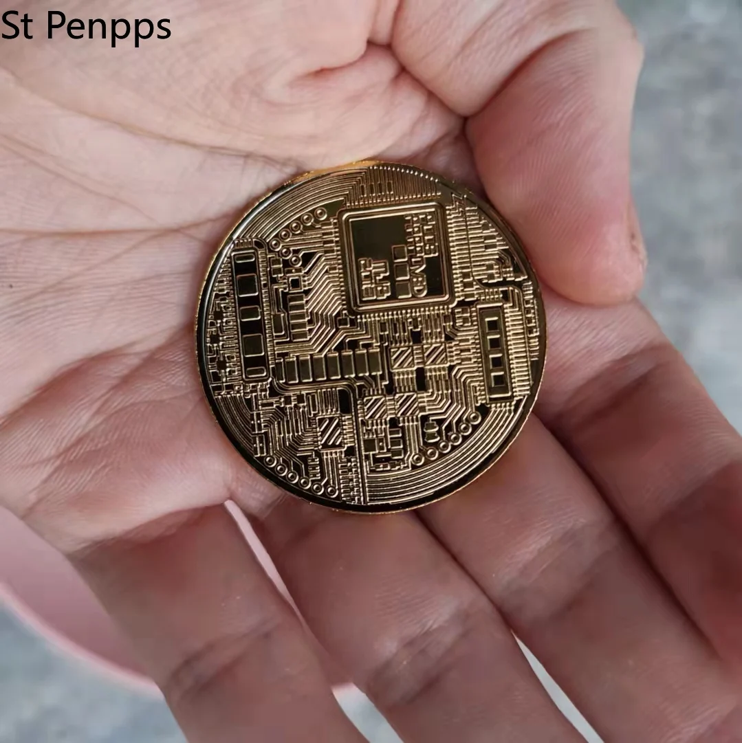 Позолоченная монета для биткоина коллекционная Коллекционная художественная