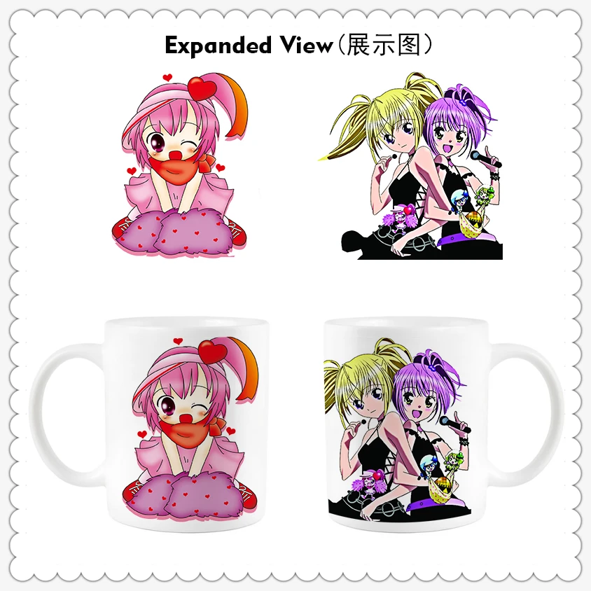

Shugo Chara!/My Guardian Characters Amu Hinamori Ran Miki Cup Mug Cosplay Prop High Temperature Color-changing Mug Cups