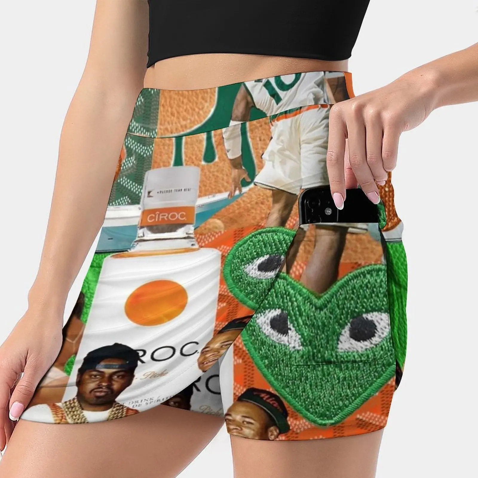 

Женская юбка с принтом Umiami Y2K, летняя одежда 2022, юбка-брюки в стиле Kpop с карманами, Университет Майами, Университет Майами