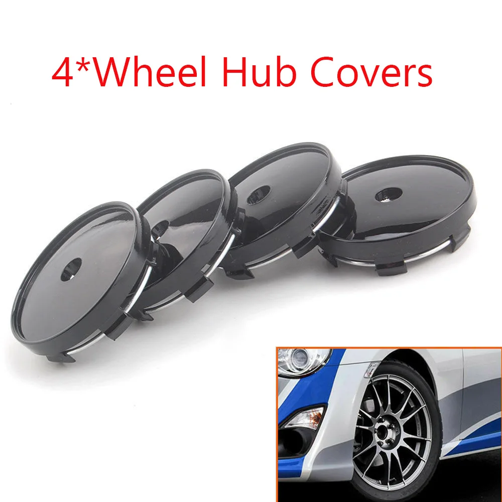 

4* SUV Car Wheel Center Cap Covers Rim Hole Hubcap Black 60mm-Diameter Center Cap Professional Car SUV Hub Decal Cap Covers Part