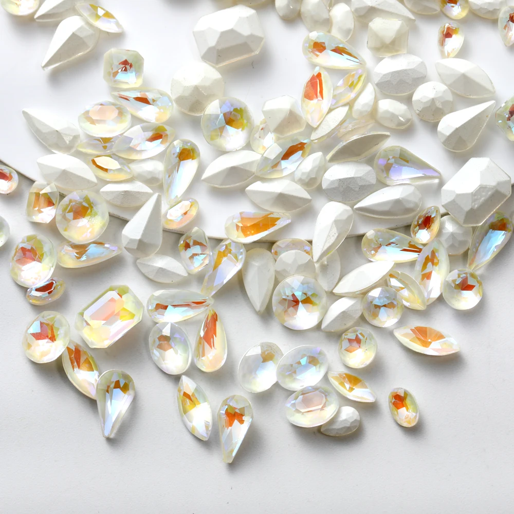 Круглые стеклянные стразы в форме капли 20 шт. подвески для ногтей драгоценные