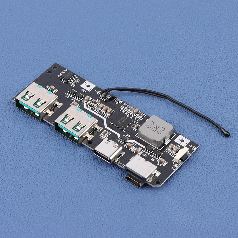 Внешний аккумулятор QC4.0 QC3.0 светодиодный с двумя USB-портами 5 В 22 А 18650 Вт Micro/Type-C USB