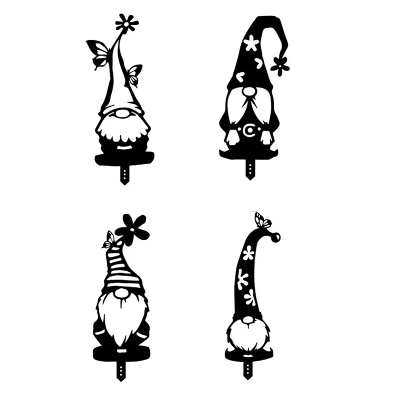 4 шт. акриловый орнамент в виде гнома для улицы полый садовый кол декор патио