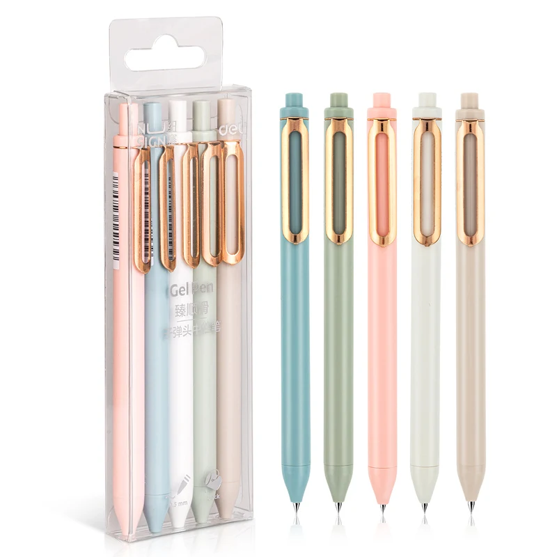 Гелевые ручки Deli Nusign, 5 шт., синие стержни