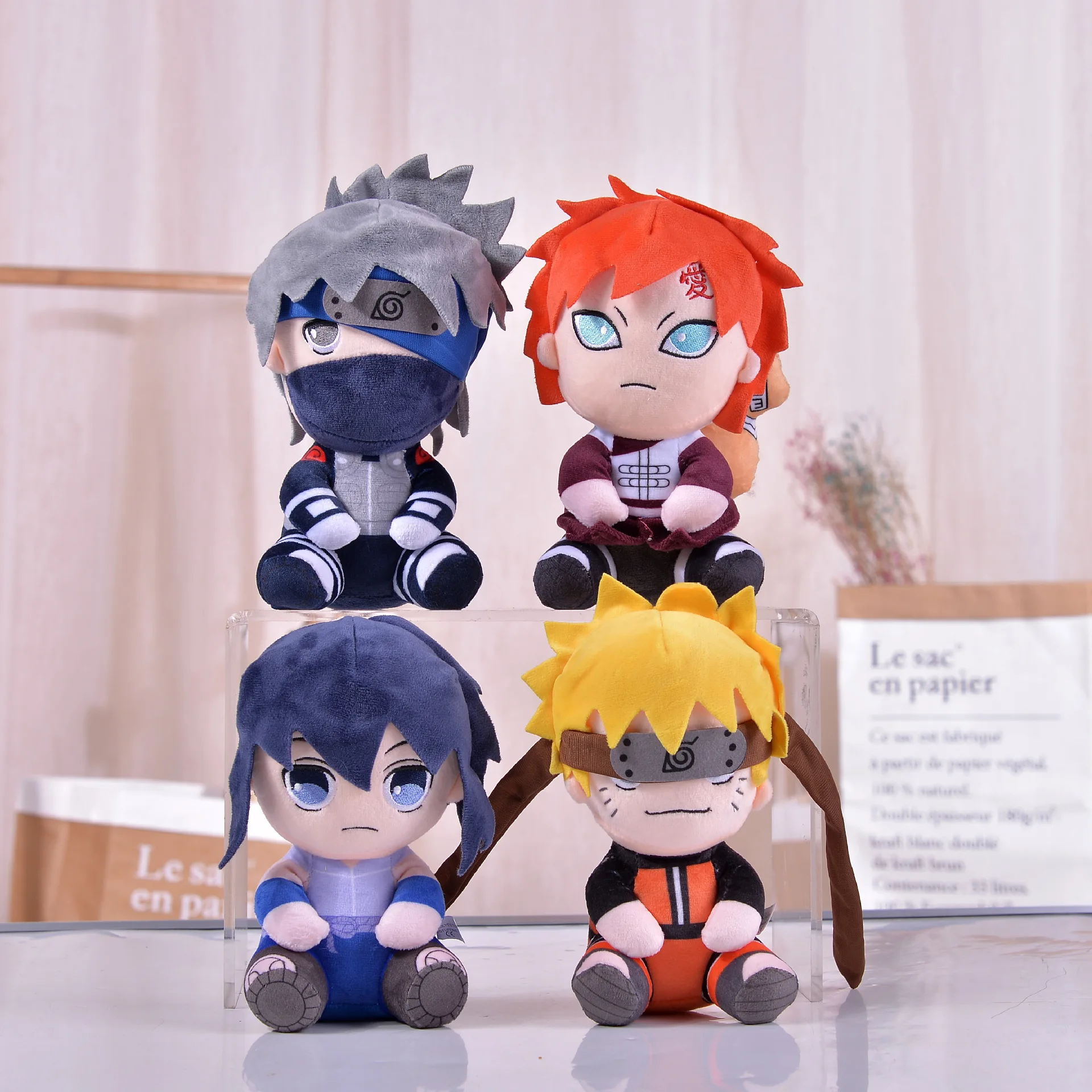 

20cm Japan Anime Figures Plush Stuffed Toys Naruto Sasuke Gaara Kakashi Kawaii Decor Cartoon Pendant Doll Baby Birthday Gift