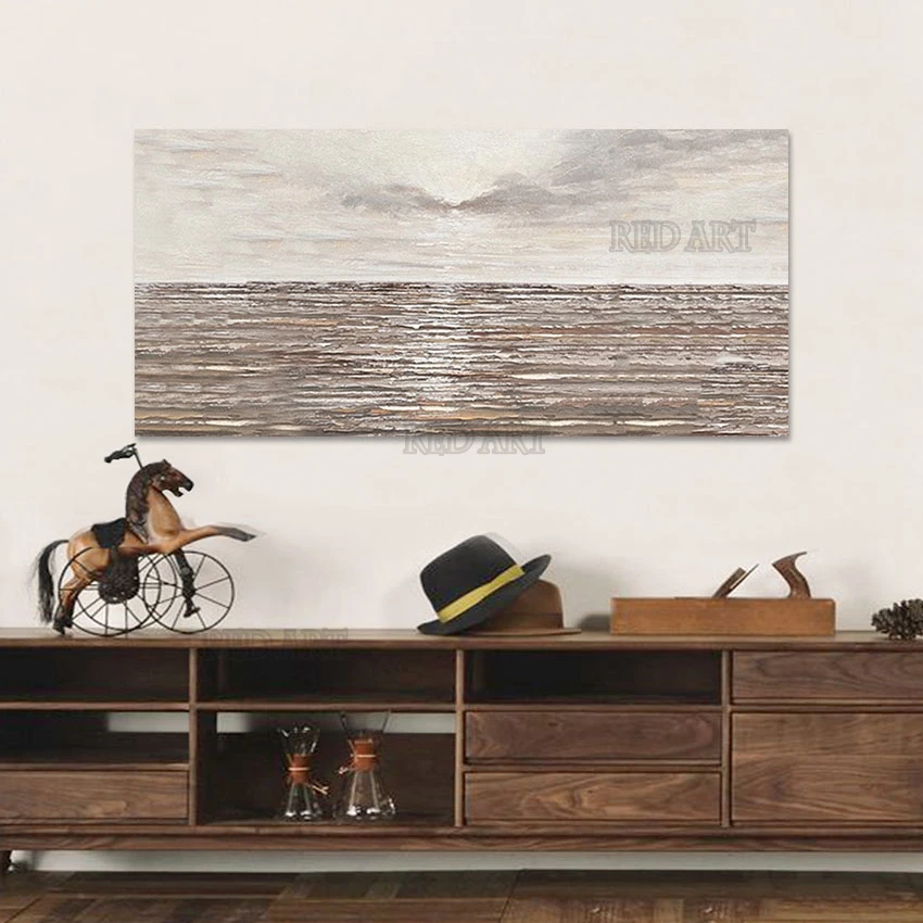 

Abstract Large Living Room Decor Seascape Oil Painting Nordic Canvas Home Wall Poster Showpieces Art For Hotel Decoration