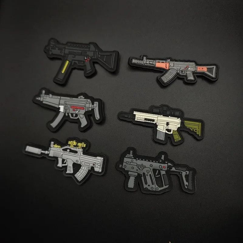 Тактическая нашивка для оружия AK версия Q значки боевых пистолетов 3D из ПВХ Glock на