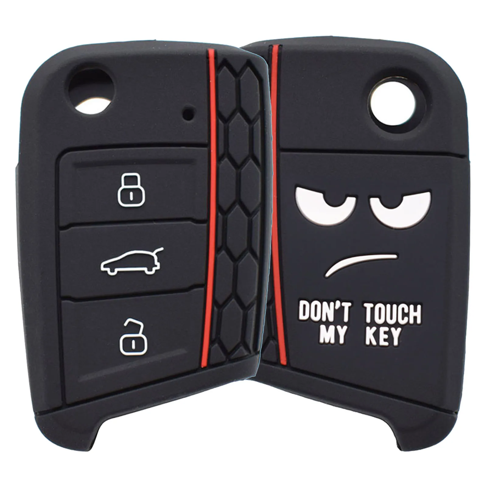 For VW Polo Golf 7 Tiguan for Skoda SEAT Silicone Car Remote Flip Key Case Cover Fob Sleeve 3 Buttons 2015 2016 2017 2018 2019