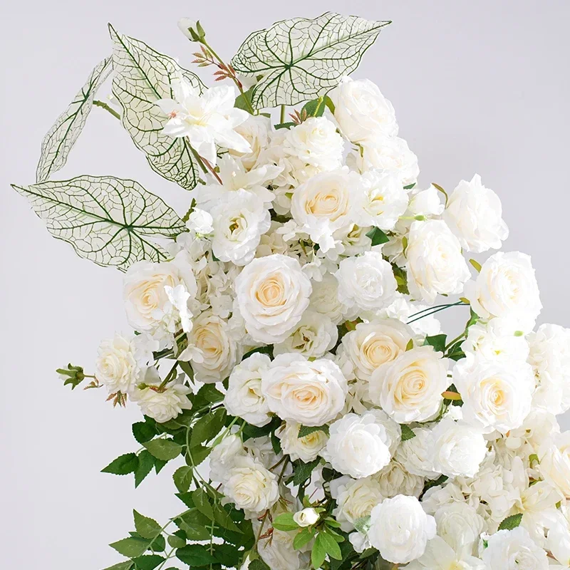 Weiße Series Rose Grün Blumenreihe Hintergrund Horn Bogen Dekor Zubehör боденовое оформление