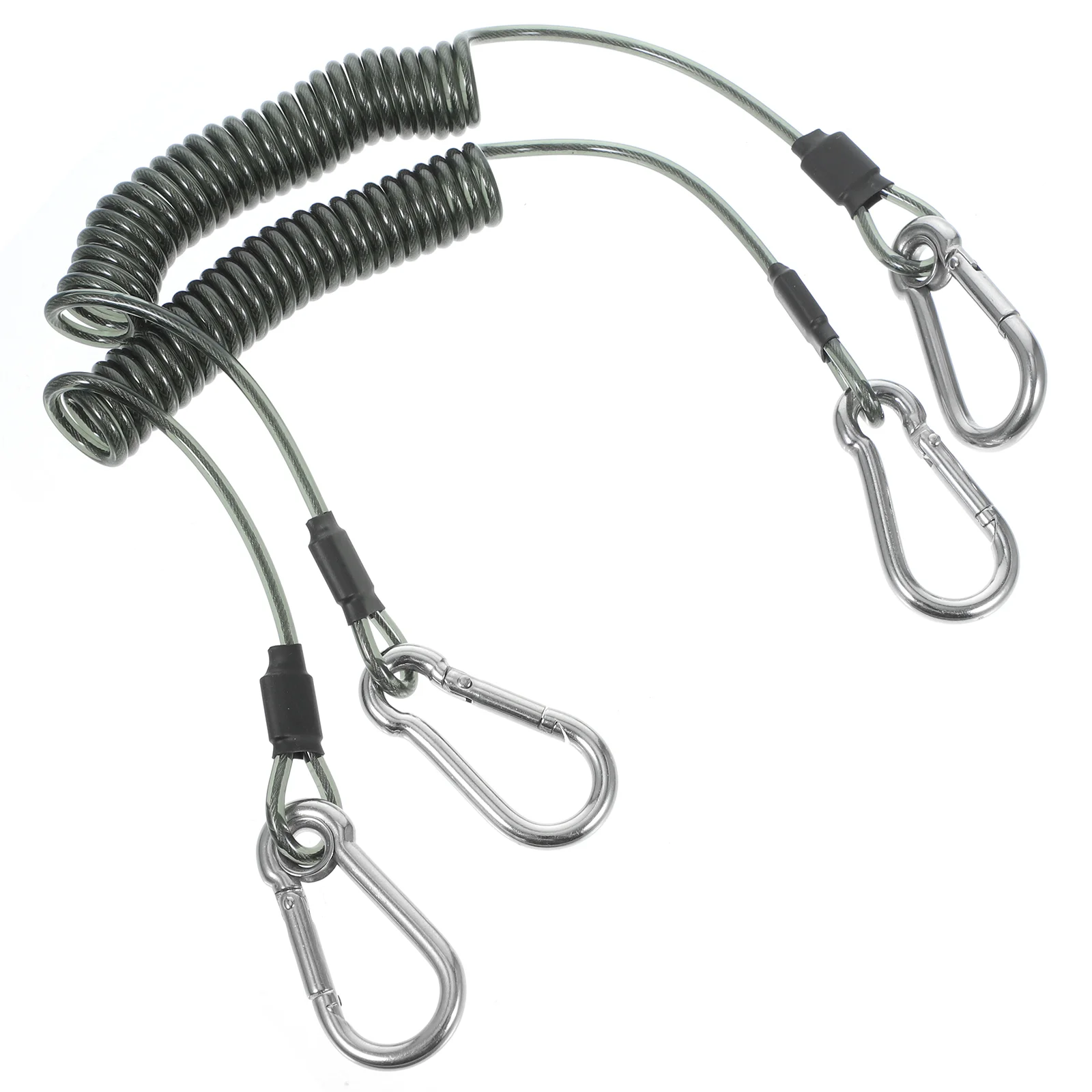 

Retractable Coiled Tether Linking Carabiner Spiral Lanyard Stretchy Fishing Lanyards Accessory