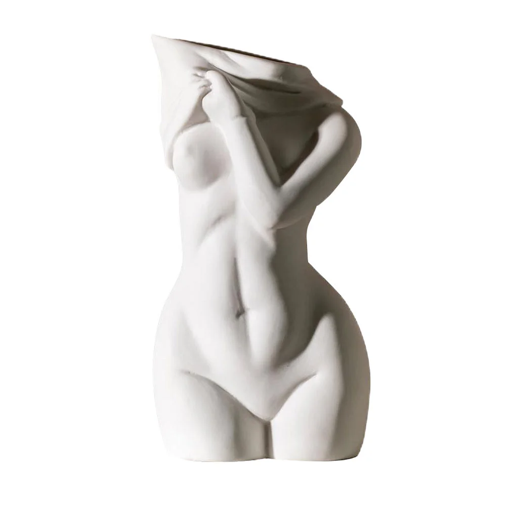 

Vase Flowerpots Ceramic Body Head Bud Pot Face Planter Female Unique Indoor Modern Mini Tall Minimalist Decorvases Arrangement