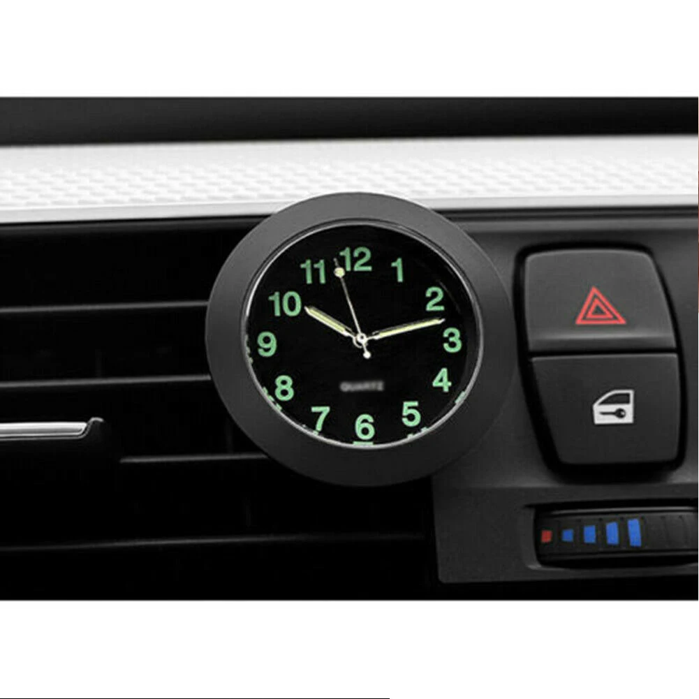 

Chrome Metal Car Clock Clip Decor Inner Interior Parts Quartz Replacement Watch Accessories Auto Black Durable