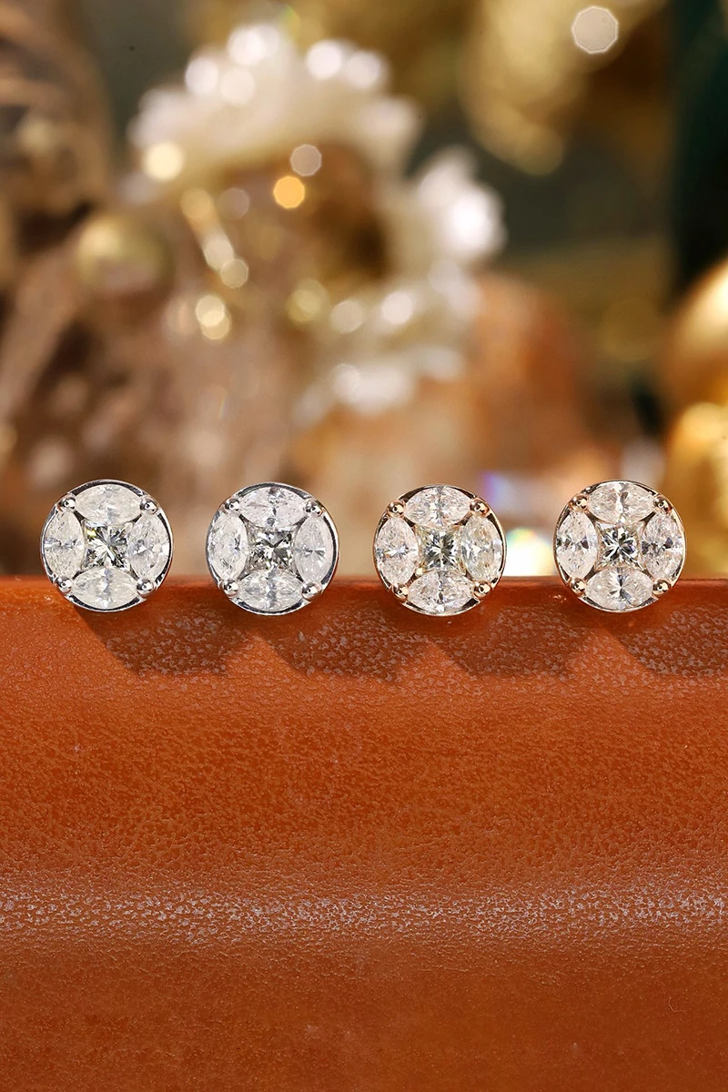 KUGG серьги из 100% белого/желтого золота 18 карат роскошные простые стильные с