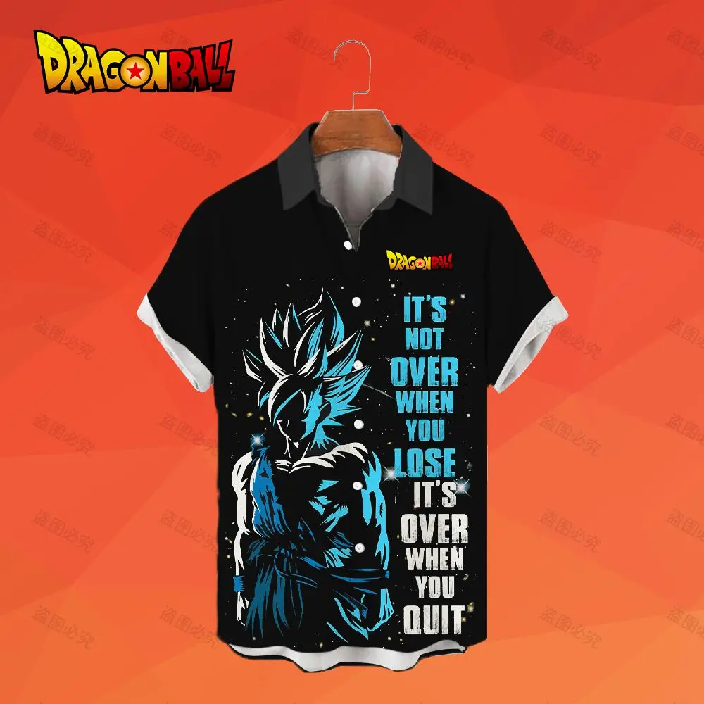 Мужские рубашки с рисунком дракона жемчуга Z Vegeta Goku Harajuku Anime Playa Мужская одежда