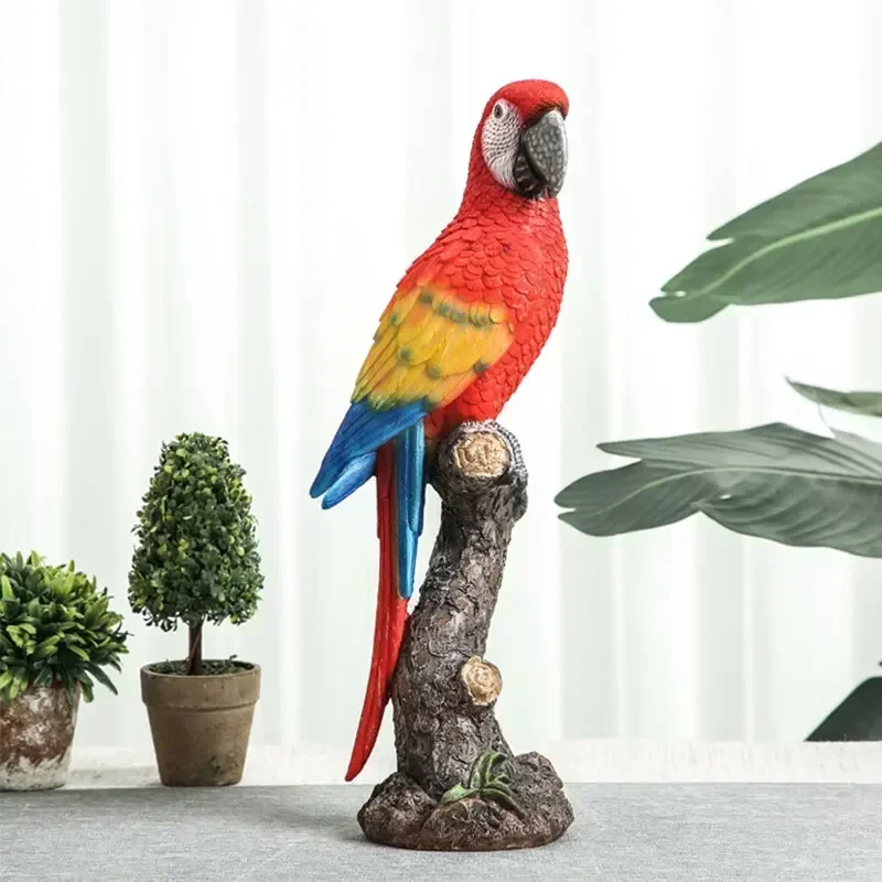 Креативная художественная статуя в виде попугая из смолы скульптура птиц