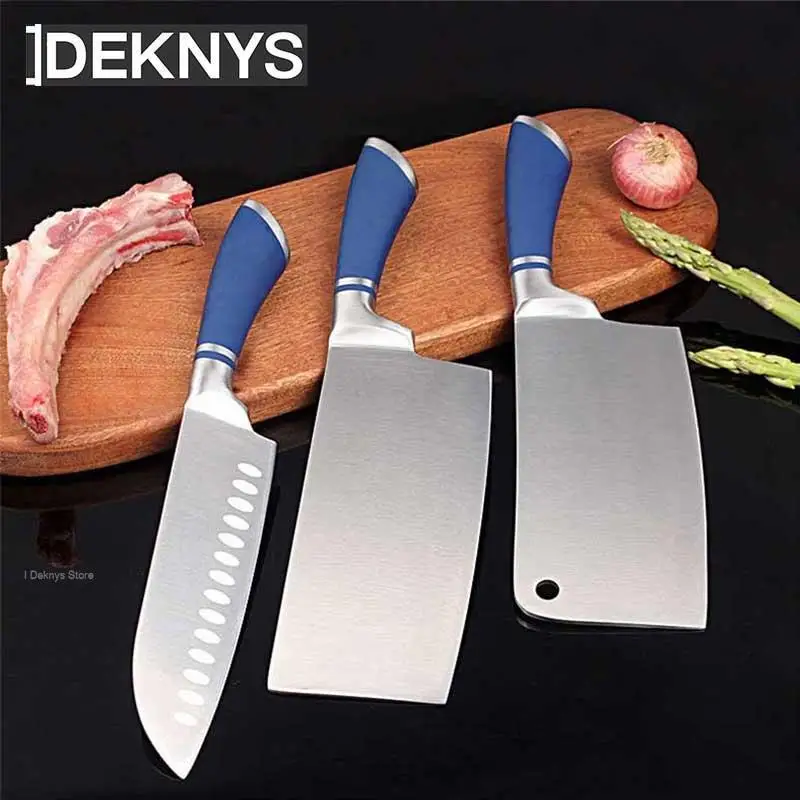 

Japanese Kitchen Chef Knife 3cr13 Stainless Steel Chopping Boning Slicing Butcher Santoku Knife Cleaver Sharp Kitchen Knives