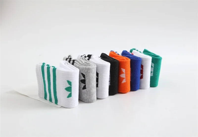 Модные однотонные полосатые носки с трилистником спортивная обувь для