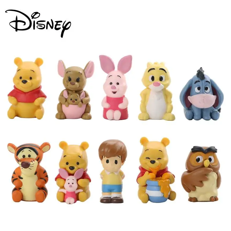 

Disney Toys Winnie The Pooh Action Figure Cute Cartoon Piglet Tigger Eeyore Rabbit Owl Figurine Anime Model Doll Children's Toy