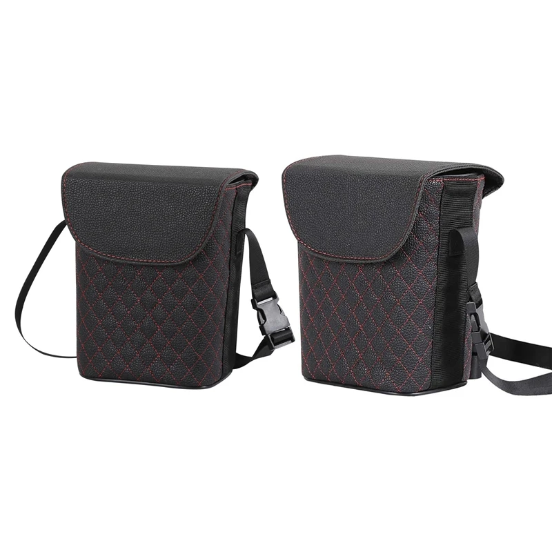 

Multifunctional Portable Car Storage Box with Lid Trash Bin Car Organizer Bag Trash Container for Seat Black