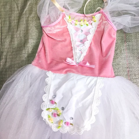 Детское балетное платье-пачка с цветами для девочек, женское платье, профессиональное розовое танцевальное платье для взрослых