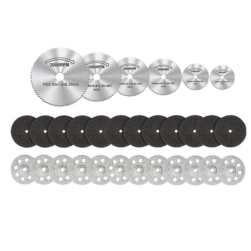 

36Pcs Cutting Discs For Dremel Rotary Tools Accessories Cutting Wheels Mini HSS Saw Blades Diamond Resin Cutting Discs