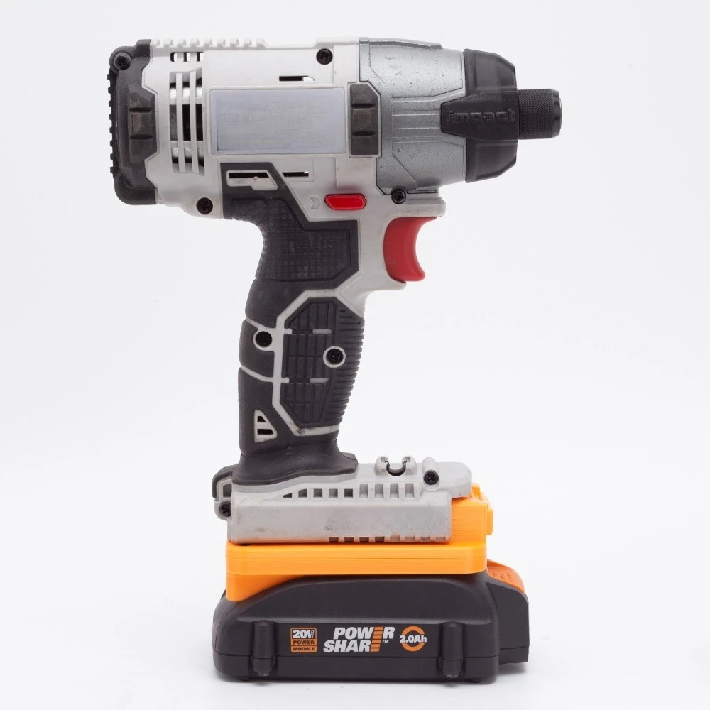 Фото Адаптер-переходник для аккумуляторов Worx 20V 6pin на инструменты Porter Cable/Black+Decker/Stanley 20V (инструменты и аккумуляторы в комплект не входят) №1