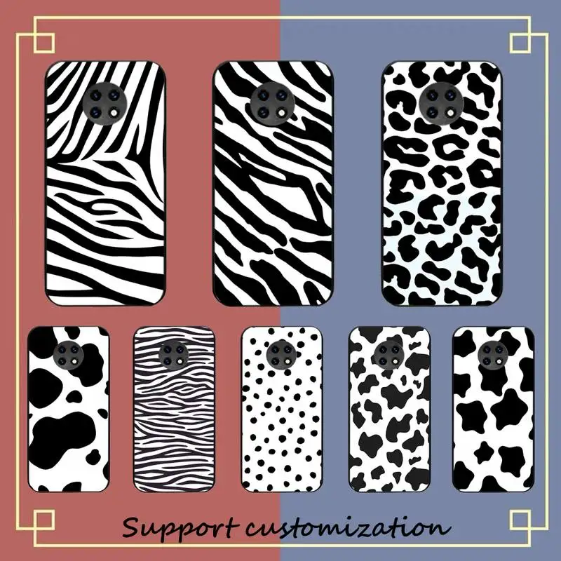 

Black and white Dalmatian Cow zebra texture Phone Case for Redmi Note 8 7 9 4 6 pro max T X 5A 3 10 lite pro