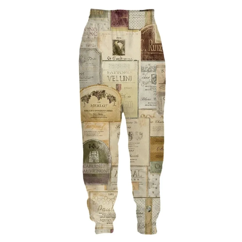 Мужские осенние модные спортивные штаны бумажные брюки с 3D принтом мужские и