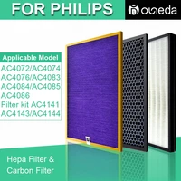 3pcs ac4141 ac4143 ac4144 hepaactivated carbon filter for philips air purifier ac4072 ac4074 ac4076 ac4083 ac4084 ac4085 ac4086
