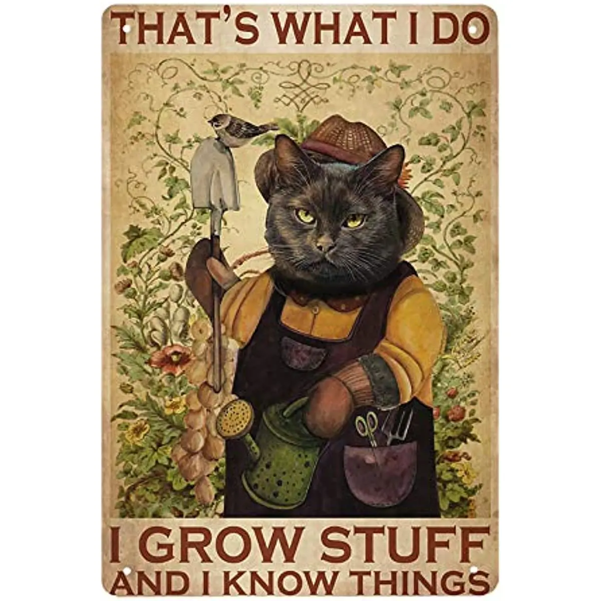 

Сверхпрочная винтажная жестяная вывеска в виде черной кошки для сада и ретро дома, настенное украшение, пещера для бара, кухни, двора, вывеска 8x12 дюймов