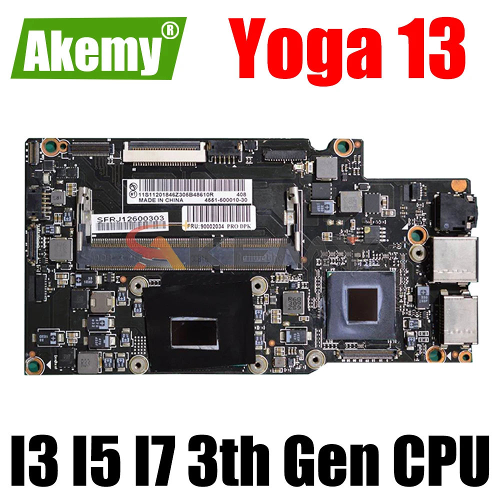 Материнская плата для ноутбука Lenovo Yoga 13 Yoga13 материнская с процессором I3 I5 I7 3-го