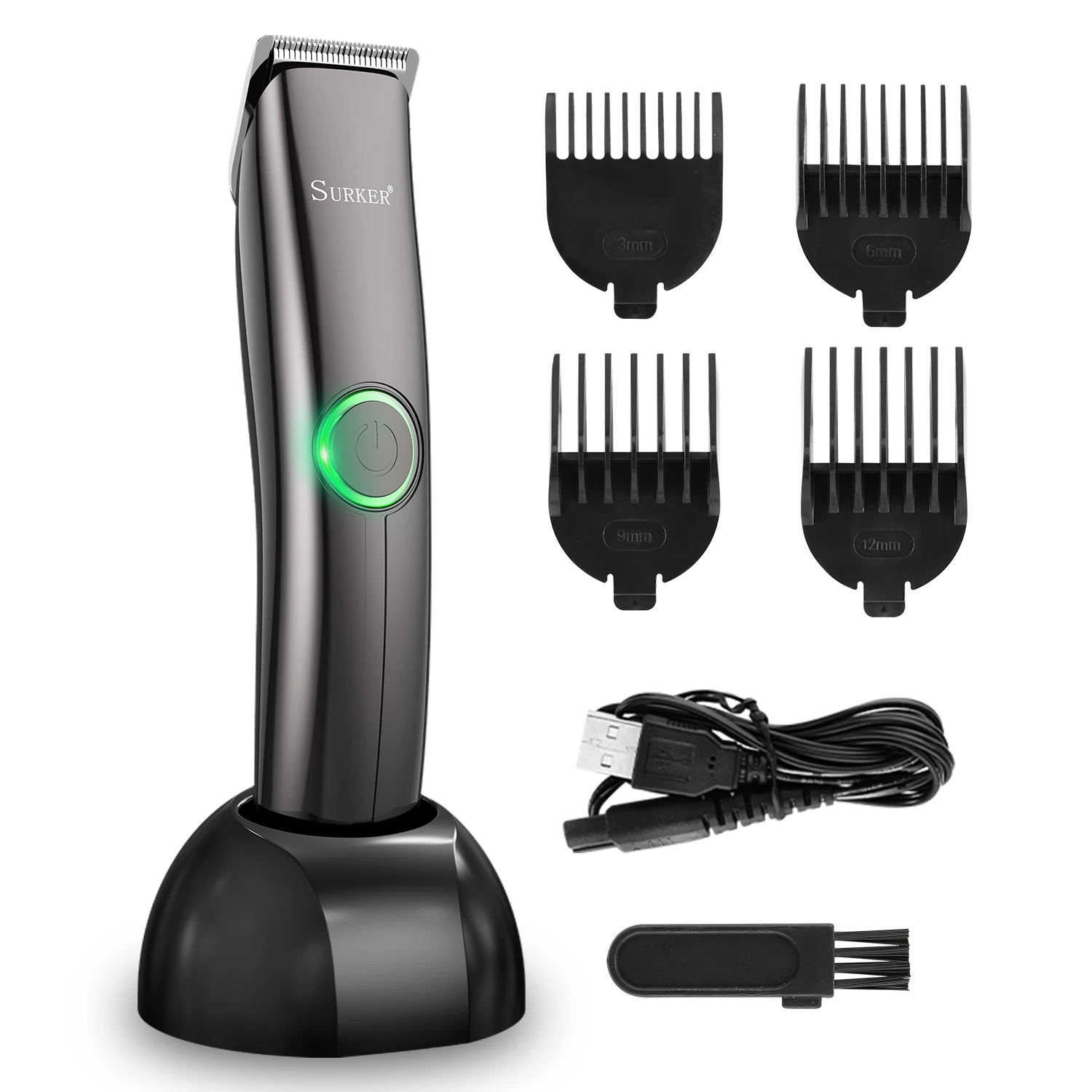 

USLION Electric Hair Clipper Rechargeable Hair Trimmer Men Hair Cutting Professional Cutter Machine Cordless Beard Trimmer Black