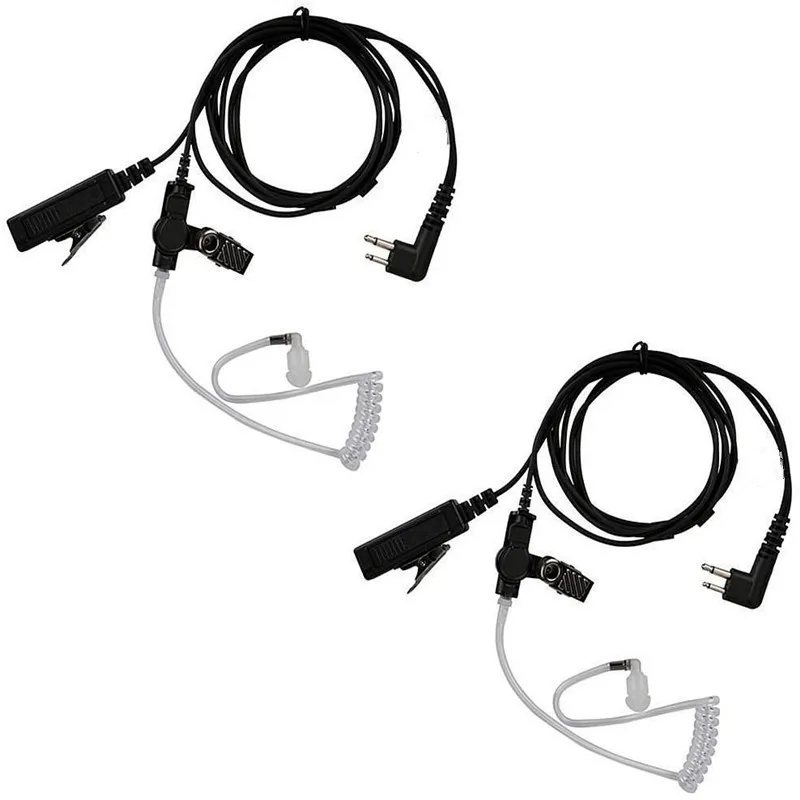 2 Pack PTT Mic EP450 DEP450 Earpiece Walkie Talkie 2 Pin Acoustic Tube Headset for Motorola CP200 GP2000 XU1100 PRO1150 MU12