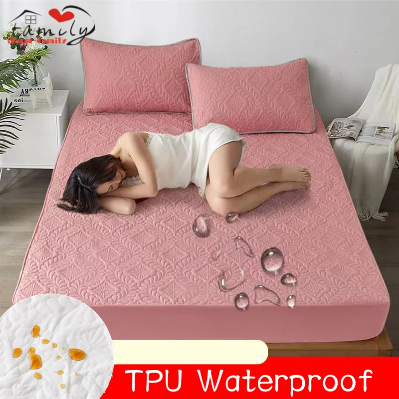 

Waterproof Mattress Cover Elastic Matress Protector Double Bed Printed Sheet Cover Bed Cover For Queen King Size 140x200 160x200