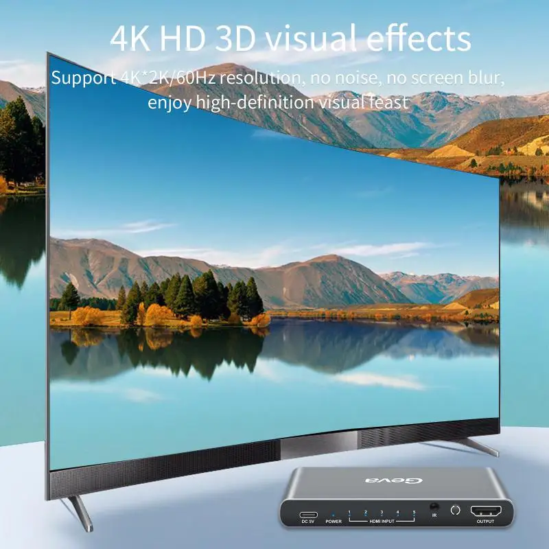 

Совместимый с HDMI видео 5 портов с пультом дистанционного управления 4k Hd 60 Гц преобразование сигнала передачи сигнала для ТВ монитора проектора