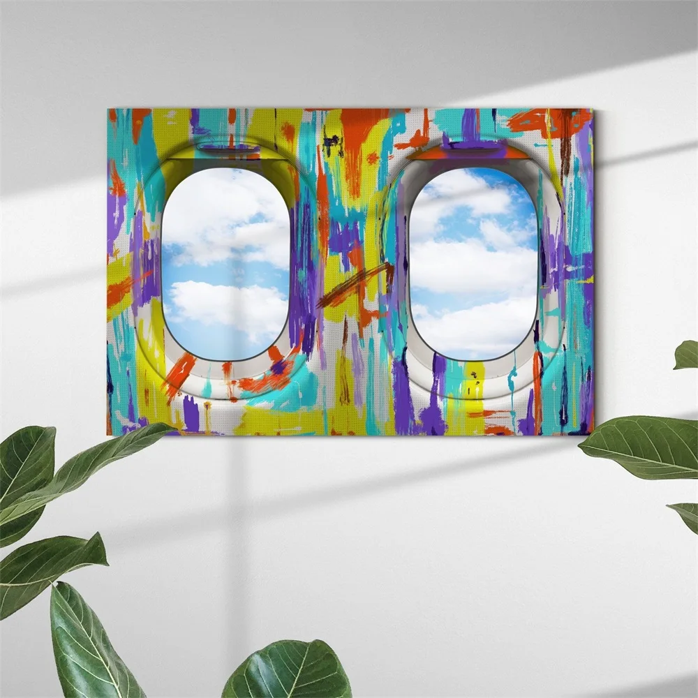 Абстрактные постеры с изображением окна и неба Картина на холсте Современная