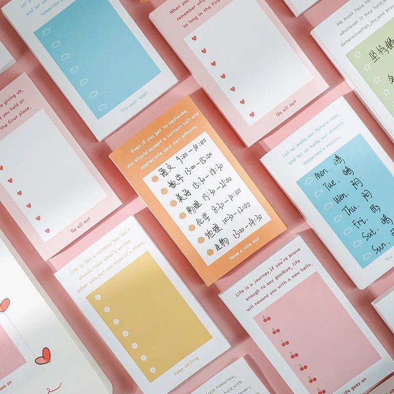 

100 Sheets Creative Kawaii Fruit Memo Pads Bookmarks Cute Notes Index Planner Stationery Paper