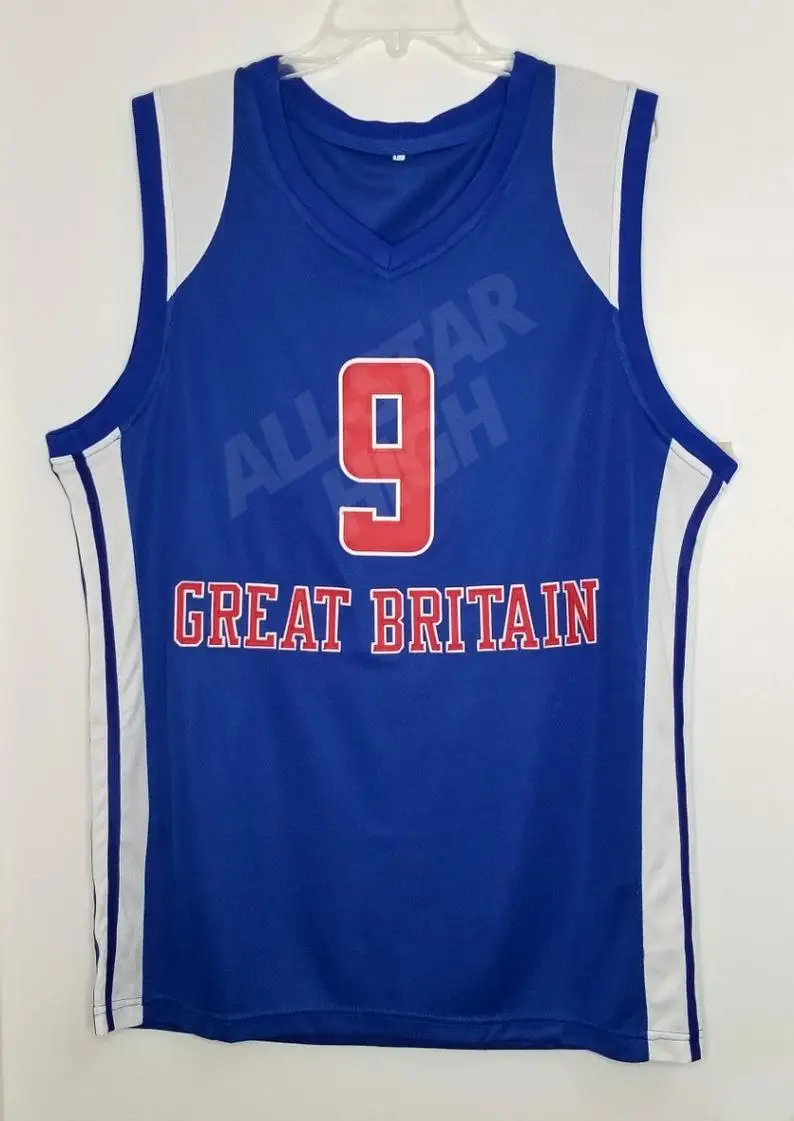 

#9 Luol Deng Великобритания Ретро баскетбольный Джерси Вышивка под заказ любой номер и имя Джерси