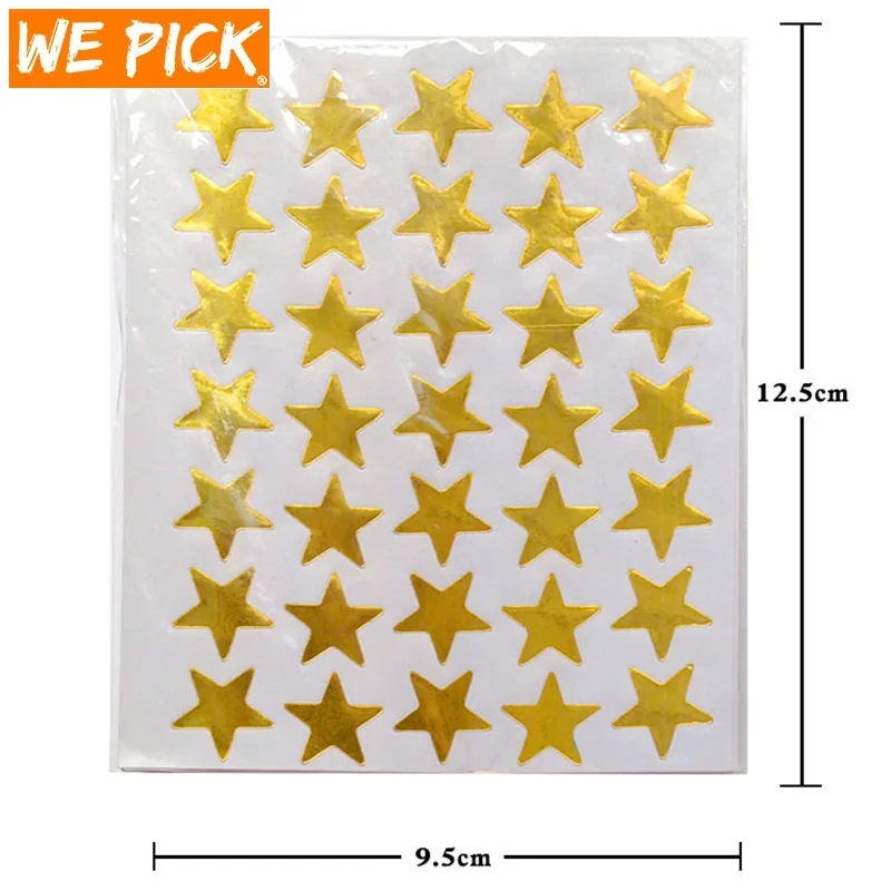 

350 стикер со вспышкой для награждения ребенка, этикетка с надписью учителя, Золотая самоклеящаяся наклейка с пятиконечной звездой