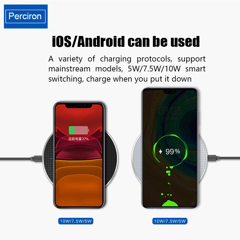 qi wireless fast charger ultra thin metal pad 10w wireless fast charger for iphone13por huawei android samsung s9 note8 adapter free global shipping