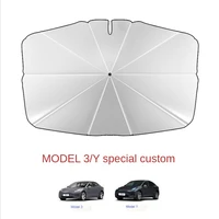 car sunshade tesla model3 tesla model y front windshield sun protection and heat insulation shade umbrella type sunblock