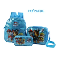 3pcsset paw patrol kids school bag cute anime design backpack boy girls lunch bag kindergarten mochila infantil bolso gift