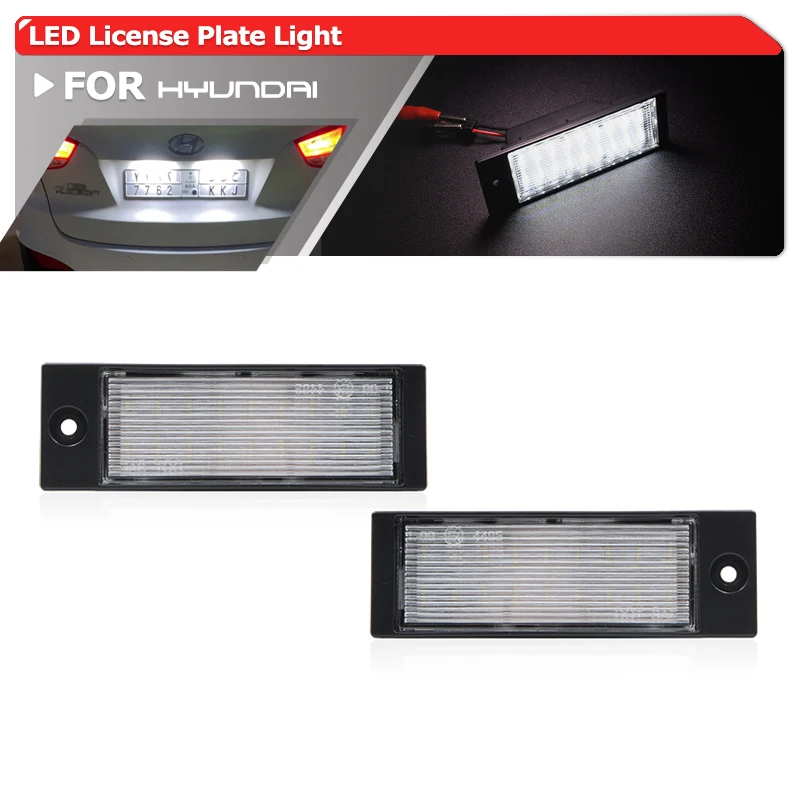 

2PCs Fits For Hyundai Tucson 2015 2016 2017 2018 White Super Brilliant Led Rear Number License Plate Lights Auto Tag Lamps