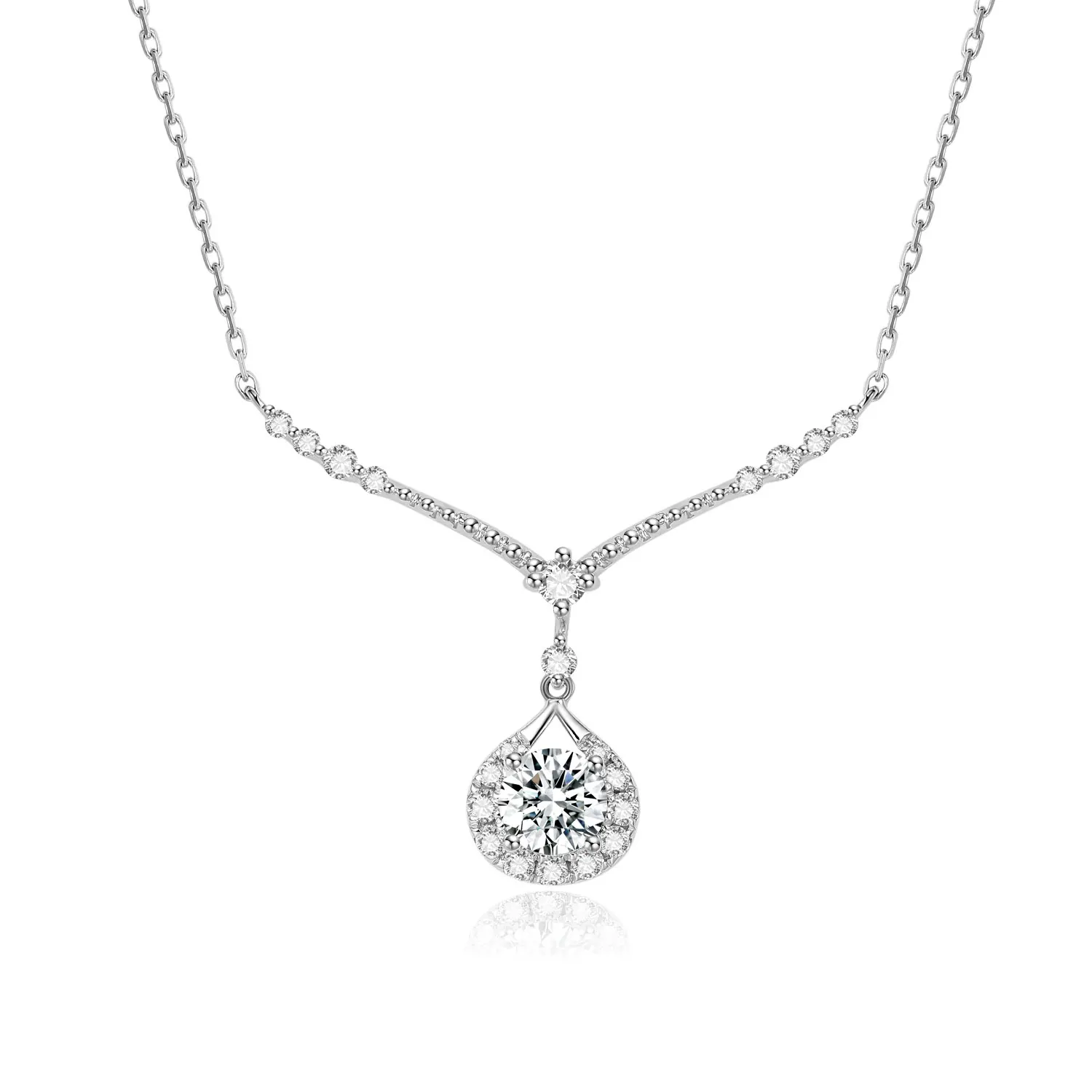 Ожерелья NGIC/NGTC из белого золота 18 К 0.3ct для женщин